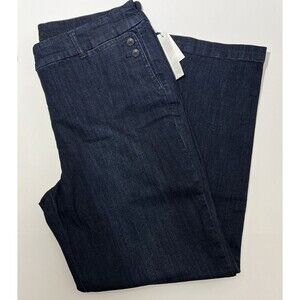 Talbots Jeans Dark Wash 16P Button Detail NWT MSRP $109